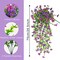 4 PCS Artificial Hanging Flowers for Outdoors Decor (Double Purple)